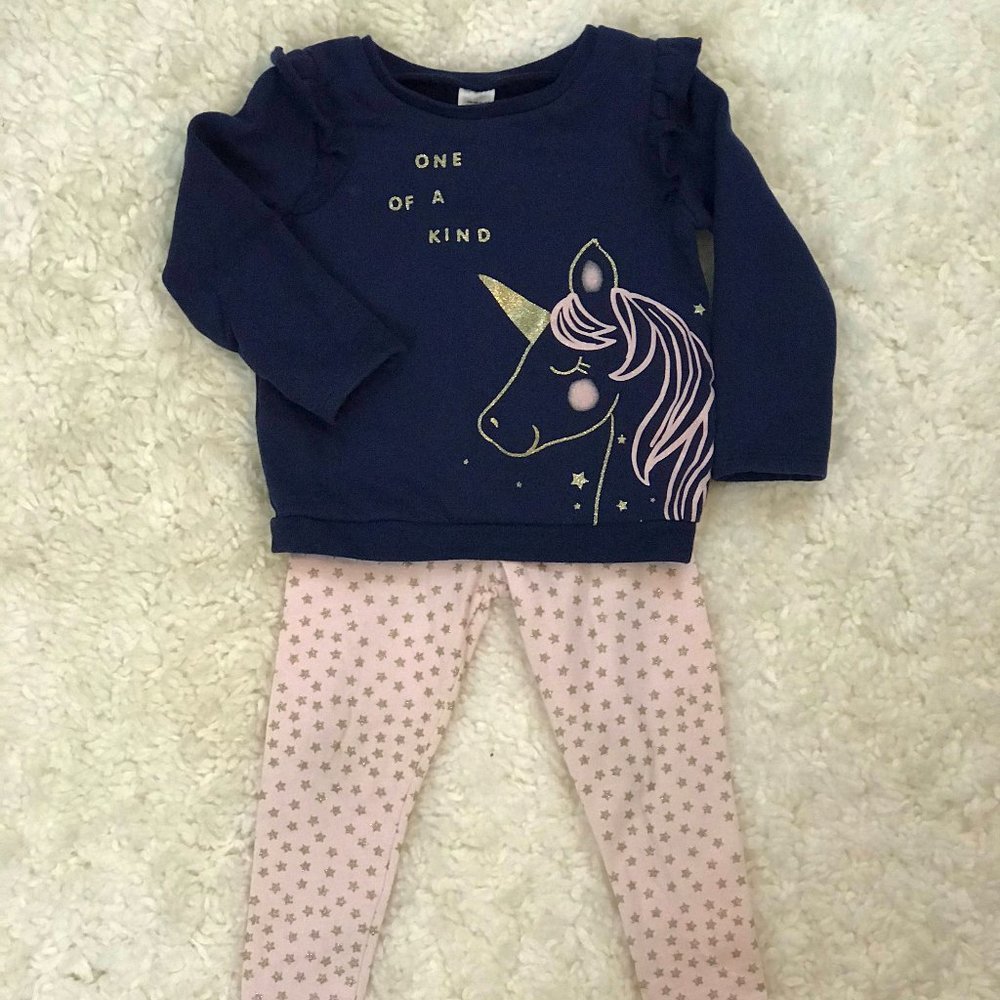 Carters 24 Months Unicorn 2 Piece Top & Pants Set